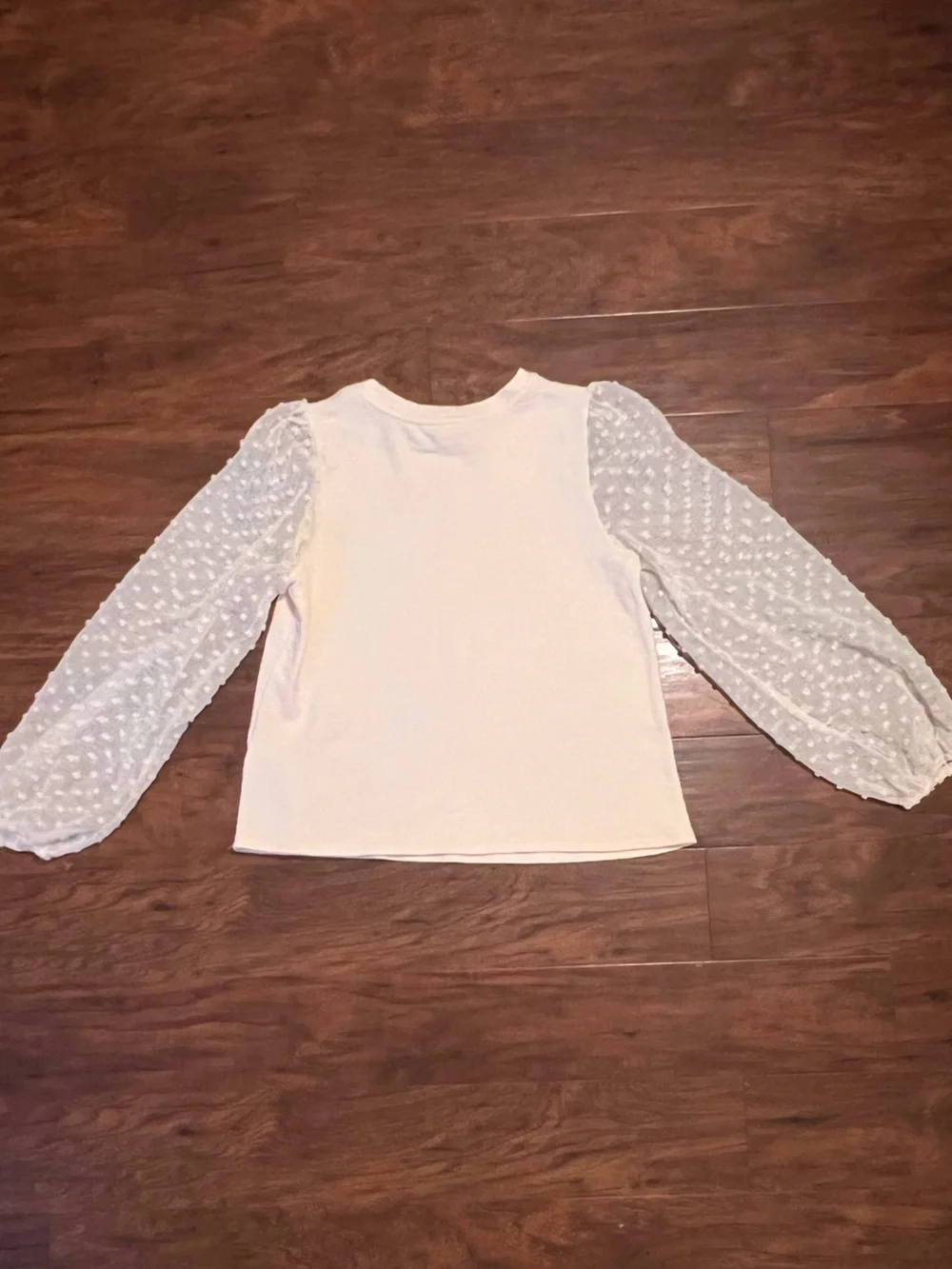 Maeve Anthropologie Cream Swiss Dot Puff Sleeve Textured Blouse Medium